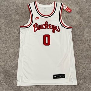 Nike Ohio State Buckeyes Retro Throwback Basketball Jersey White - MENS